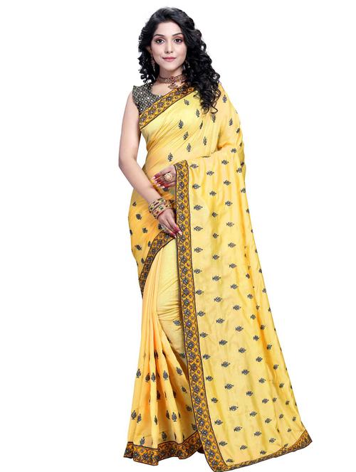 embroidered woven saree with blouse - 17586209 - Very Small Image - 1