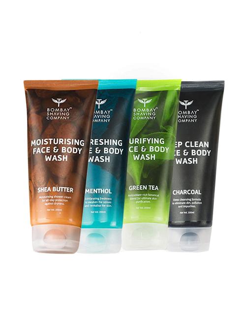 absolute care face & body wash combo includes actiavted charcoal, menthol, green tea and shea butter (pack of 4) - 17586219 - Very Small Image - 1