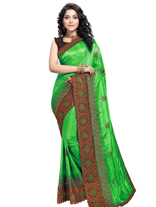 lace bordered embroidered saree - 17586658 - Very Small Image - 1