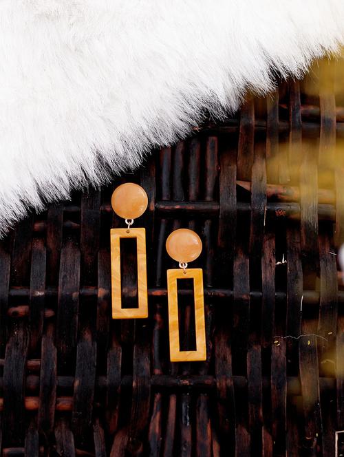 orange metal drop earring - 17586974 - Very Small Image - 1