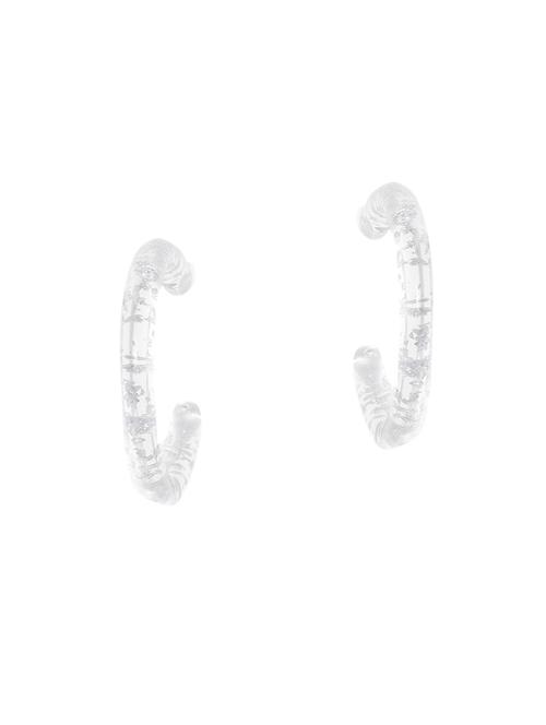 white metal hoop earring - 17587016 - Very Small Image - 1