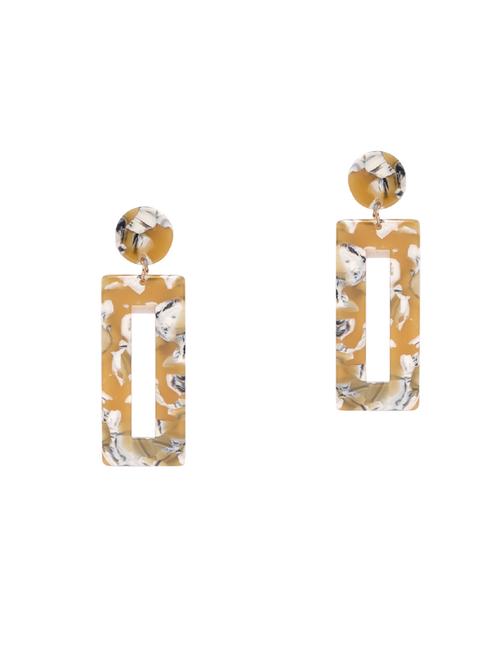 yellow metal drop earring - 17587042 - Very Small Image - 1