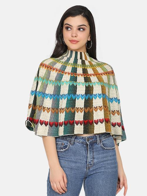 multi colored wool poncho - 17587170 - Very Small Image - 1
