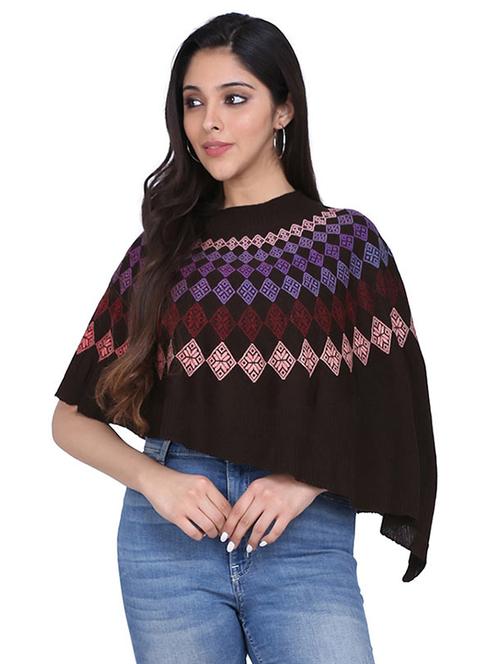 black wool poncho - 17587180 - Very Small Image - 1