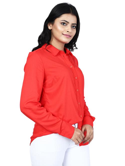 red viscose regular shirt - 17588158 - Very Small Image - 1