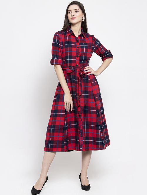 red cotton aline dress - 17588210 - Very Small Image - 1
