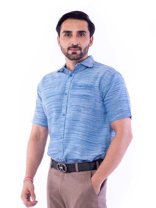 mens melange formal shirt - 17588633 - Very Small Image - 1