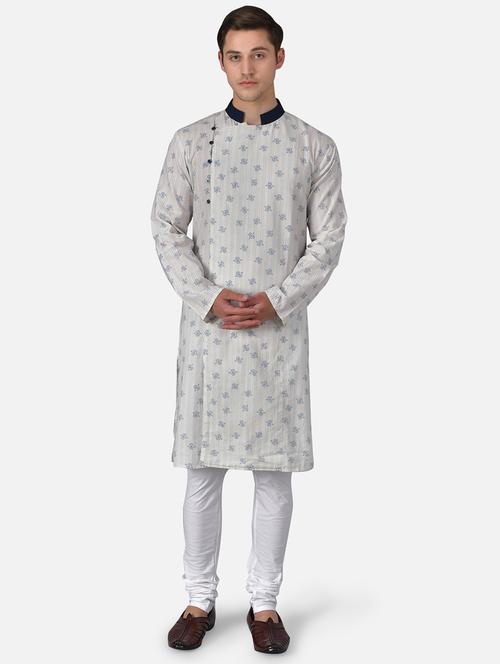 grey embroidered long kurta - 17590256 - Very Small Image - 1