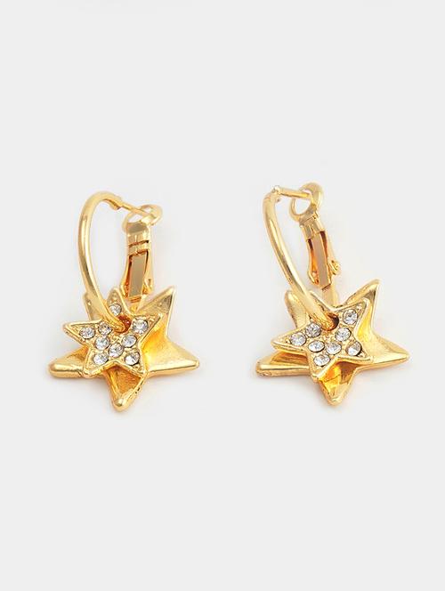gold metal drop earring - 17590563 - Very Small Image - 1