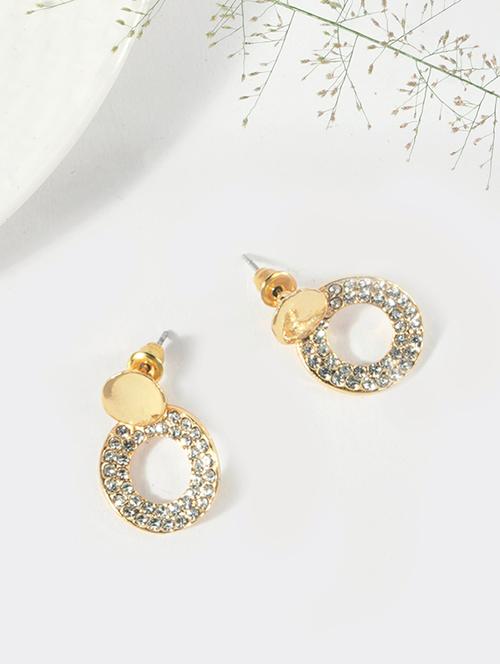 gold metal drop earring - 17590565 - Very Small Image - 1