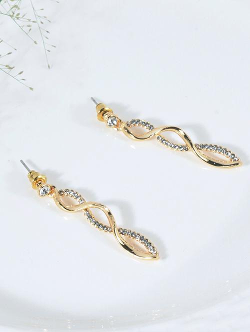 gold metal drop earring - 17590573 - Very Small Image - 1
