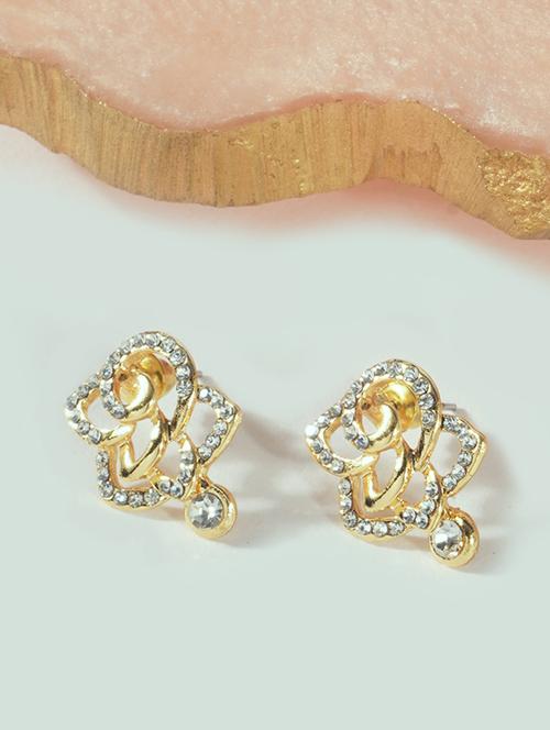 gold metal studs earring - 17590574 - Very Small Image - 1