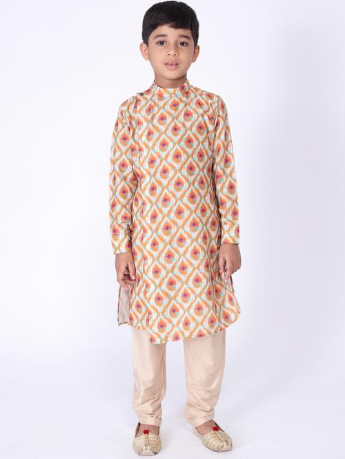 orange cotton kurta set - 17592101 - Very Small Image - 1