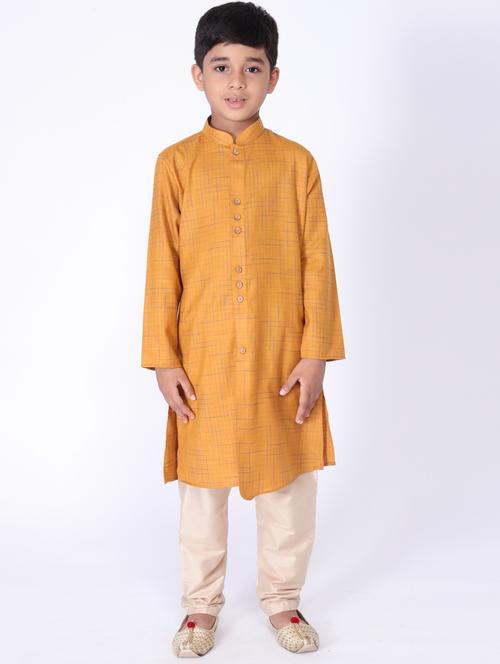 yellow cotton kurta set - 17592121 - Very Small Image - 1