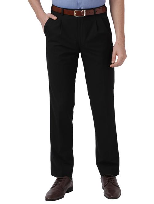 black solid pleated formal trouser - 17592307 - Very Small Image - 1