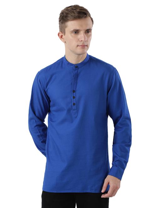 blue solid short kurta - 17592379 - Very Small Image - 1
