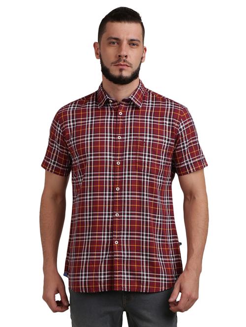 maroon checkered casual shirt - 17592553 - Very Small Image - 1