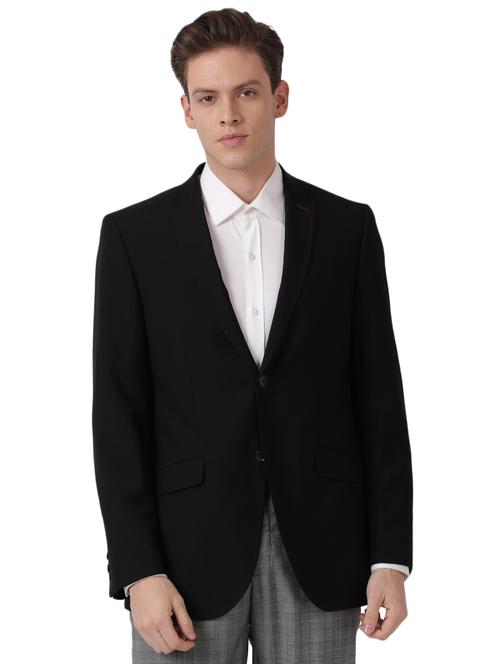 black solid single breasted formal blazer - 17592634 - Very Small Image - 1