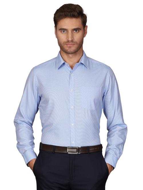 blue self design formal shirt - 17592685 - Very Small Image - 1