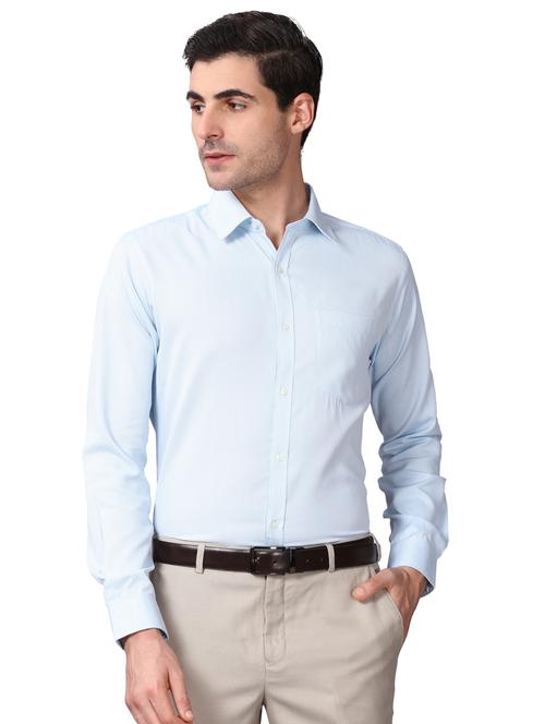 blue self design formal shirt - 17592700 - Very Small Image - 1