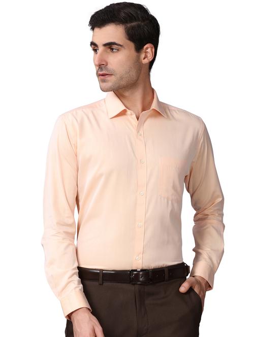 orange solid formal shirt - 17592735 - Very Small Image - 1