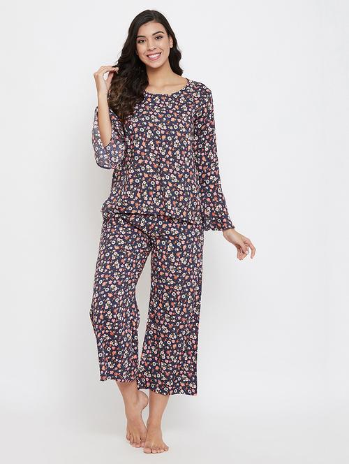 floral nightwear pajama set - 17593031 - Very Small Image - 1