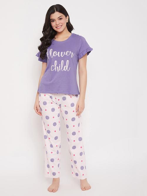 printed nightwear pyjama set - 17593034 - Very Small Image - 1