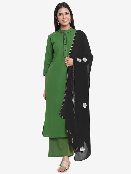 solid kurta dupatta set - 17594233 - Very Small Image - 1