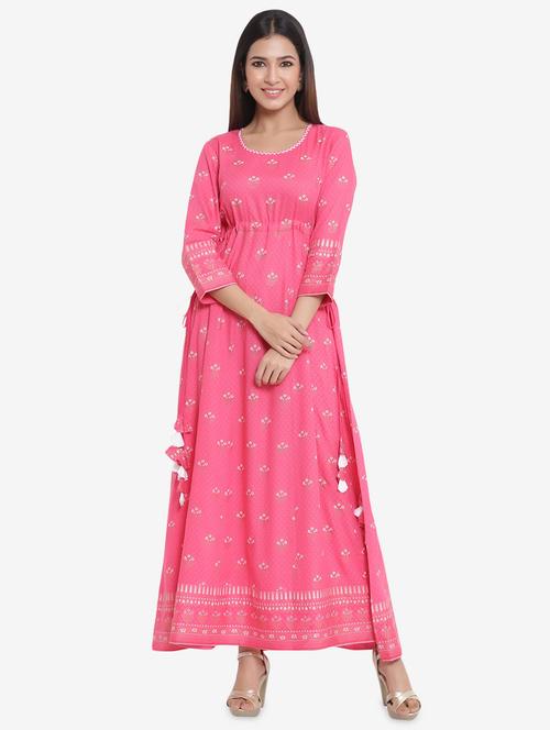 floral anarkali dress - 17594368 - Very Small Image - 1