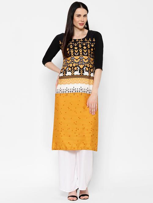 multi colored printed straight kurta - 17595738 - Very Small Image - 1