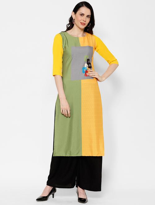 multi colored printed straight kurta - 17595745 - Very Small Image - 1