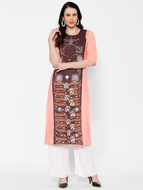 multi colored printed straight kurta - 17595765 - Very Small Image - 1