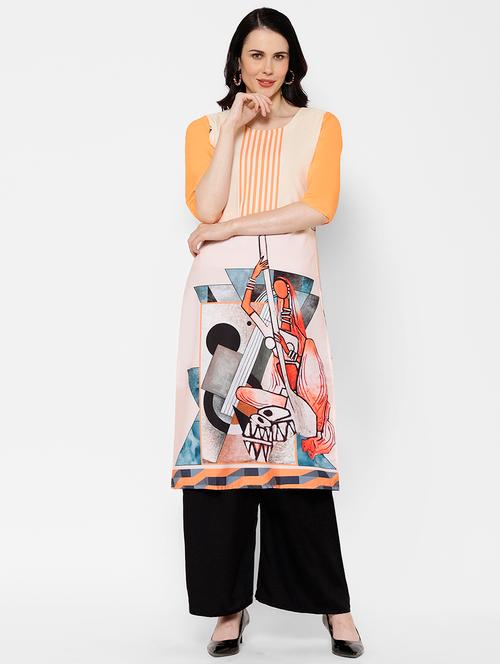 multi colored printed straight kurta - 17595784 - Very Small Image - 1