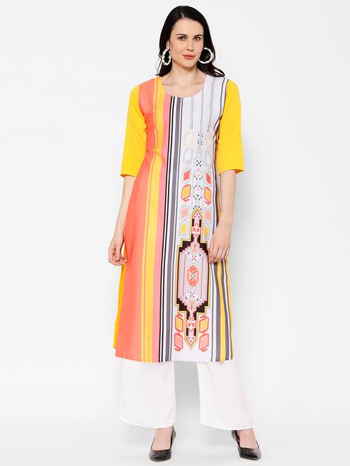 multi colored printed straight kurta - 17595792 - Very Small Image - 1