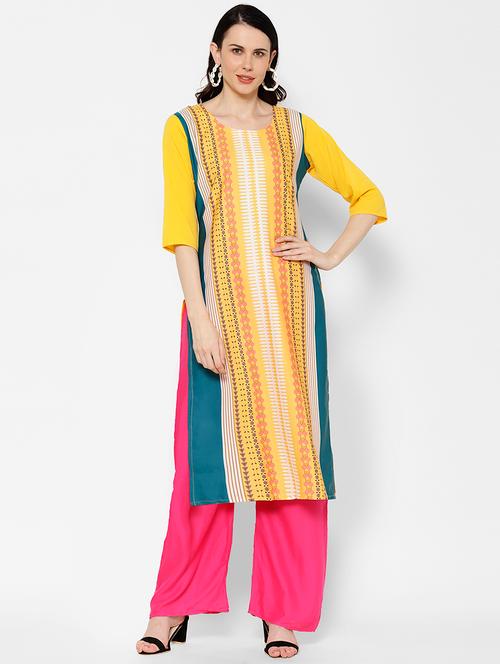 digital print straight kurta - 17595798 - Very Small Image - 1