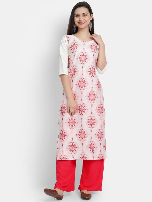 multi colored crepe straight kurta - 17595814 - Very Small Image - 1