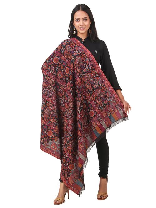 black wool shawl - 17596076 - Very Small Image - 1