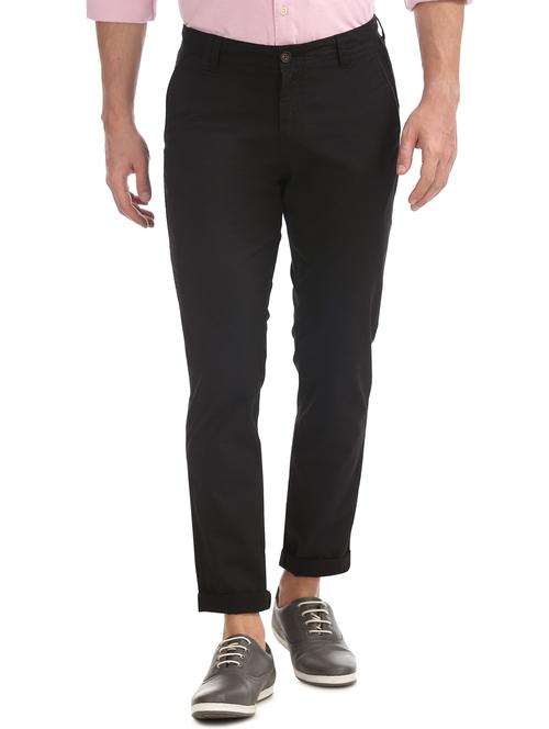 black solid chinos trouser - 17597724 - Very Small Image - 1
