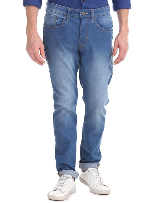 blue light washed denim jeans - 17597790 - Very Small Image - 1