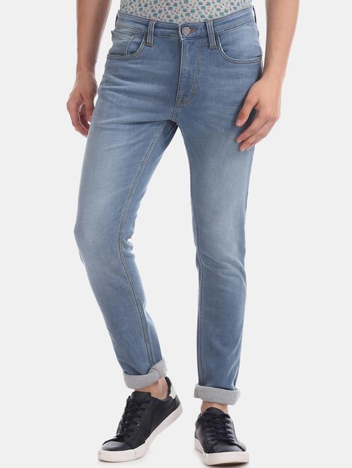 blue stone washed denim jeans - 17597803 - Very Small Image - 1