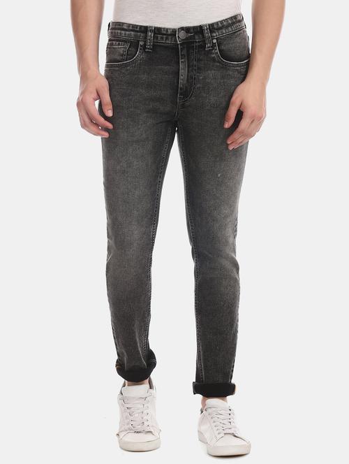 grey stone washed denim jeans - 17597812 - Very Small Image - 1