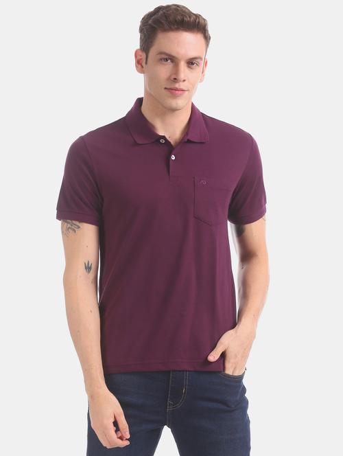 purple solid polo t-shirt - 17597885 - Very Small Image - 1