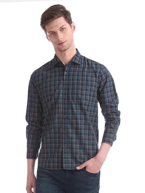 green checkered casual shirt - 17597958 - Very Small Image - 1