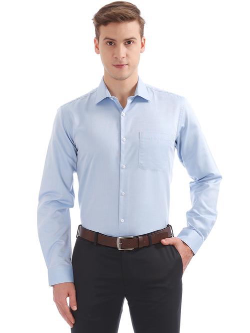light blue solid formal shirt - 17598053 - Very Small Image - 1