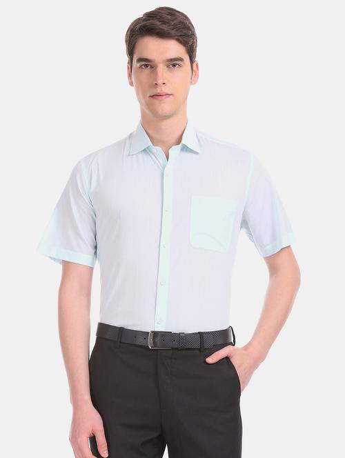 green solid formal shirt - 17598097 - Very Small Image - 1