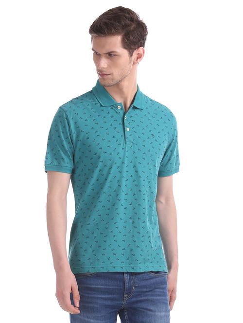 green printed polo t-shirt - 17598130 - Very Small Image - 1