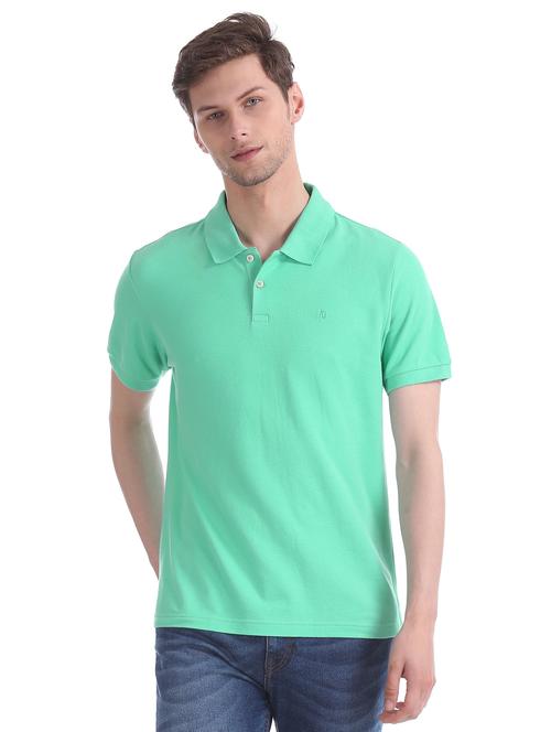 green solid polo t-shirt - 17598142 - Very Small Image - 1