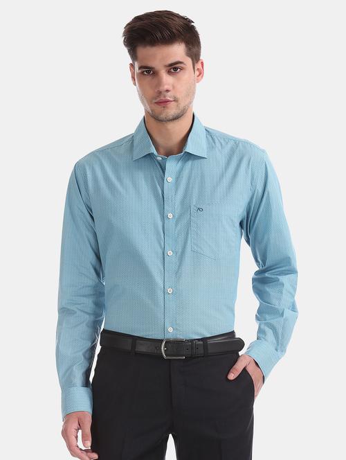 blue self design formal shirt - 17598152 - Very Small Image - 1