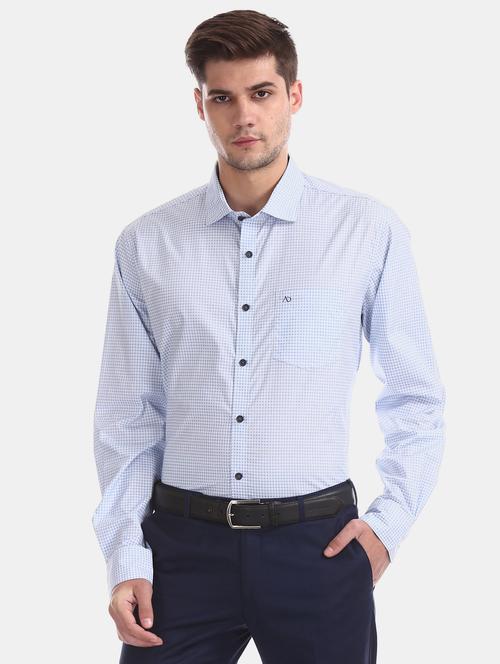 light blue printed formal shirt - 17598154 - Very Small Image - 1