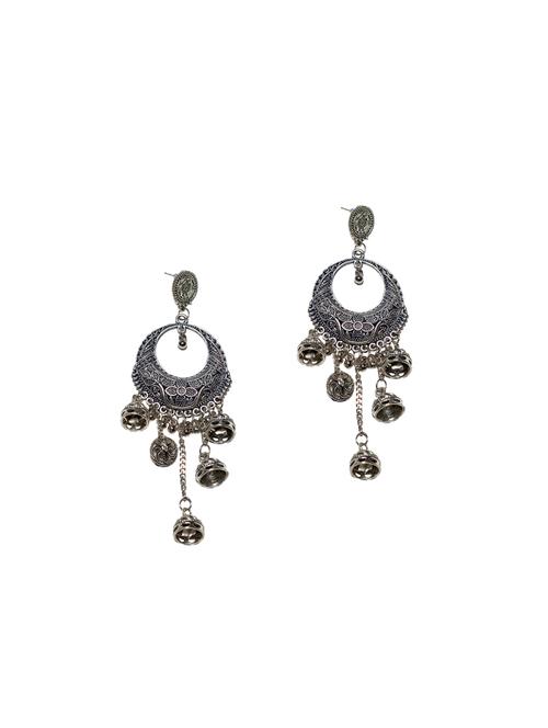 silver metal jhumka earring - 17598192 - Very Small Image - 1
